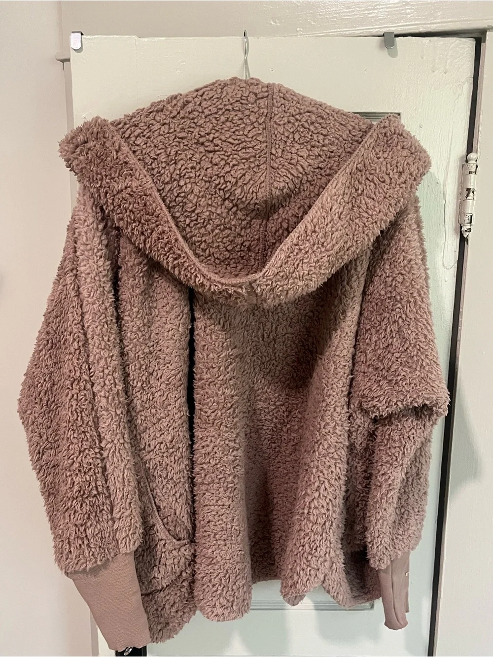Ashley By 26 International Dusty Rose Teddy Sherpa Hooded Cardigan - Picture 2 of 4